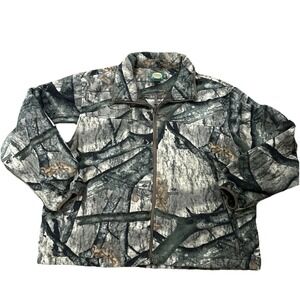 Vintage Cabela's 2XL Woodlands Camouflage Full Zip Fleece Jacket Hunting